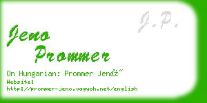 jeno prommer business card